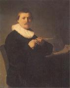 REMBRANDT Harmenszoon van Rijn A Man Sharpening a Quill oil painting reproduction
